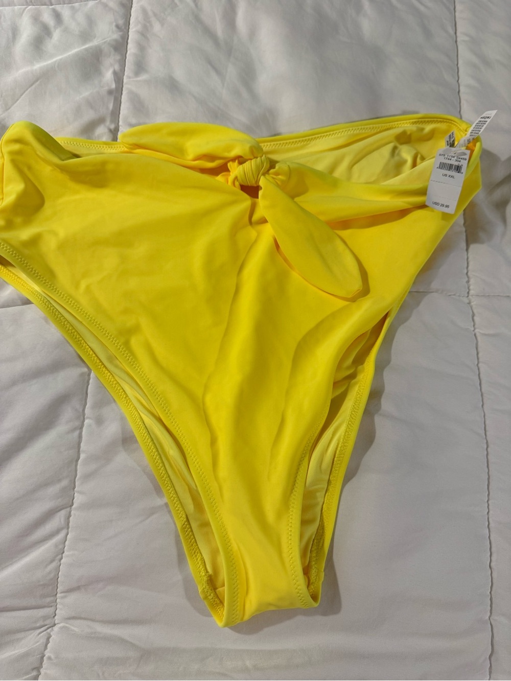 aerie Yellow Bikini Bottom with Front Tie Detail